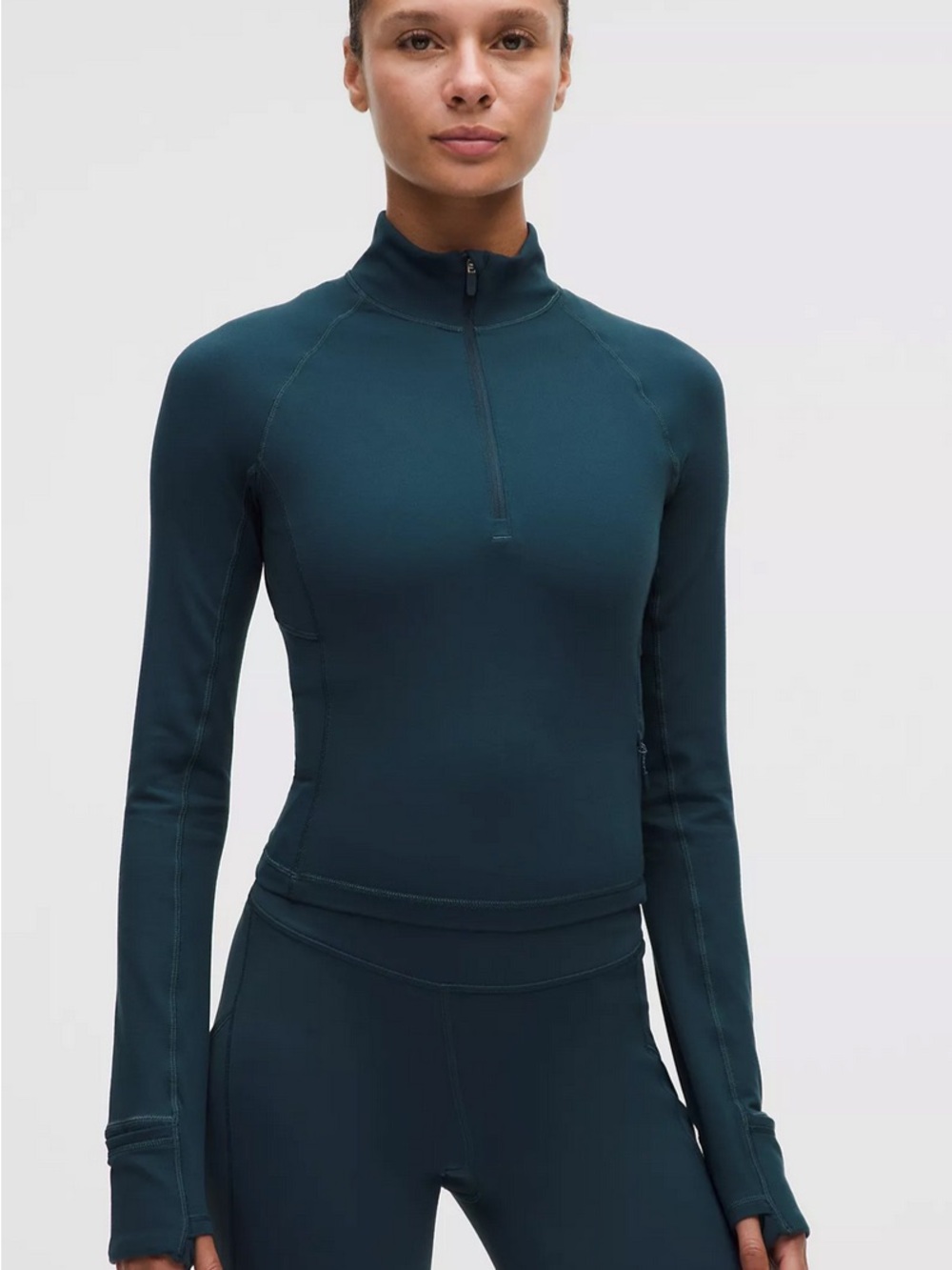 NWT lululemon It’s Rulu Cropped Half Zip XS Indochine Blue